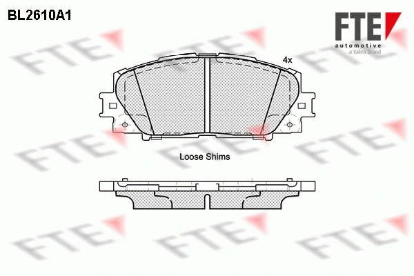 Kit de plaquettes de frein, frein à disque FTE 9010857