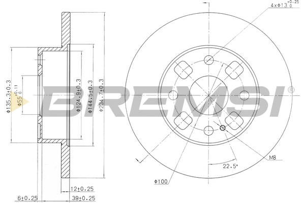 Disque de frein BREMSI CD6564S