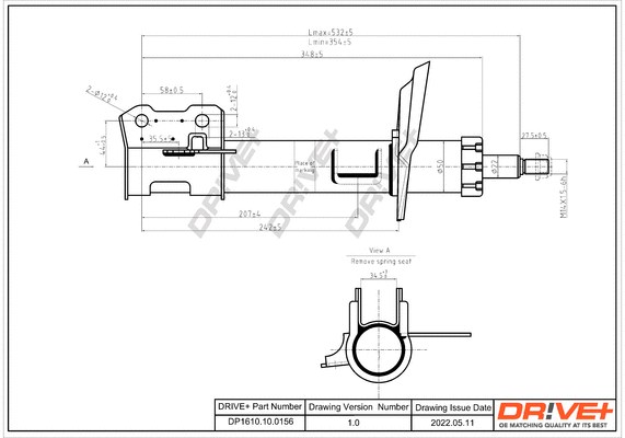 Amortisseur Dr!ve+ DP1610.10.0156