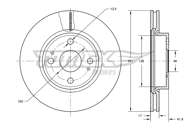Disque de frein TOMEX Brakes TX 73-87