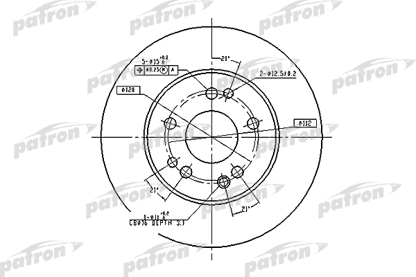 Disque de frein PATRON PBD1581