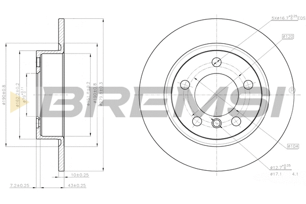 Disque de frein BREMSI CD8123S