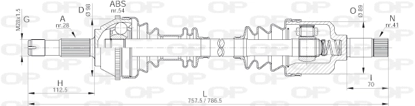 Arbre de transmission OPEN PARTS DRS6143.00