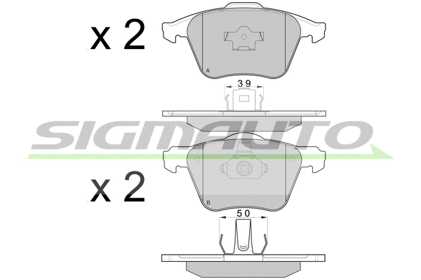 Kit de plaquettes de frein, frein à disque SIGMAUTO SPB062