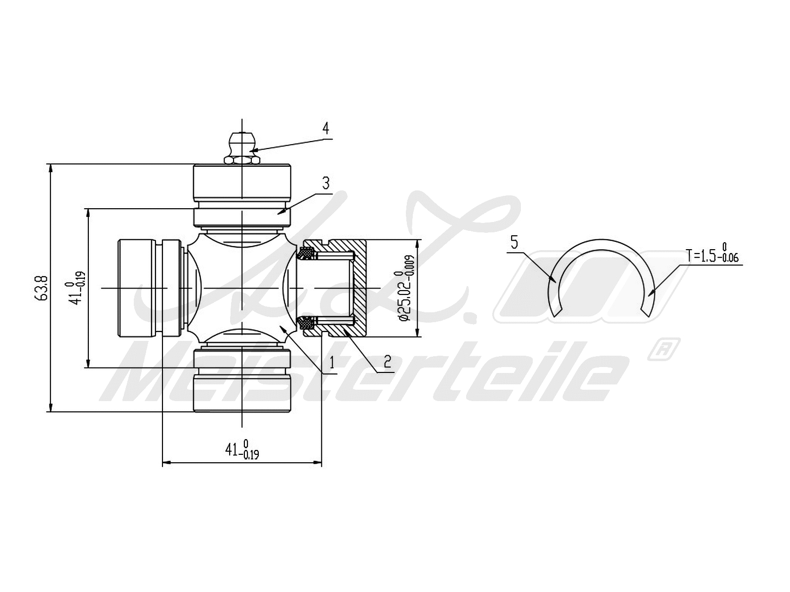 Joint, arbre de transmission A.Z. Meisterteile AZMT-42-041-1041