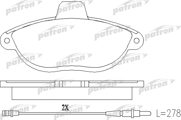 Kit de plaquettes de frein, frein à disque PATRON PBP1002