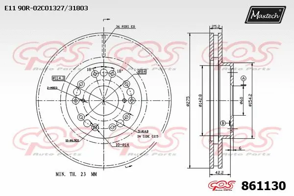Disque de frein MAXTECH 861130