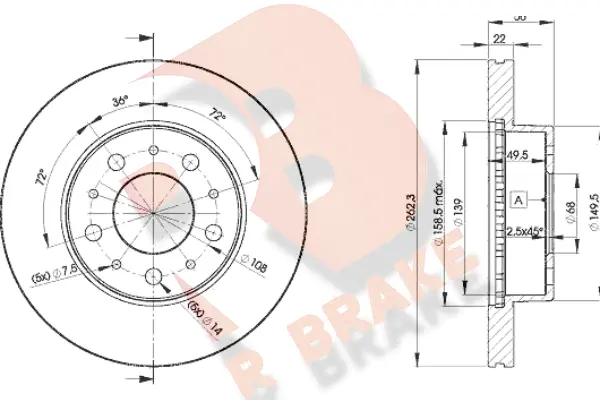 Disque de frein R BRAKE 78RBD29063