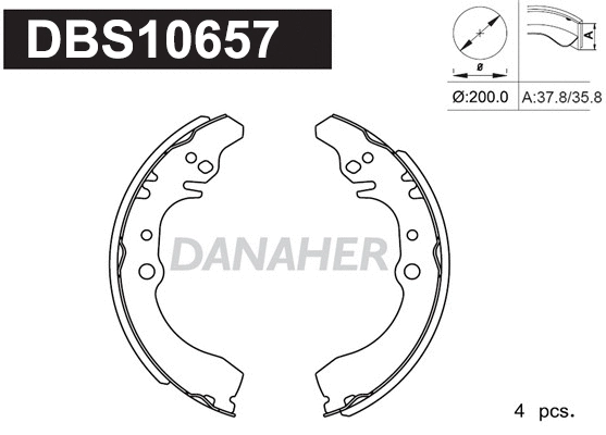 Jeu de mâchoires de frein DANAHER DBS10657