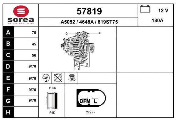 Alternateur EAI 57819