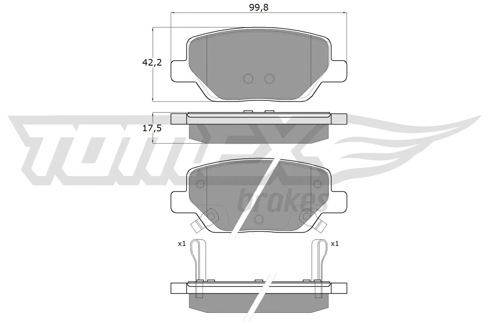 Kit de plaquettes de frein, frein à disque TOMEX Brakes TX 18-20