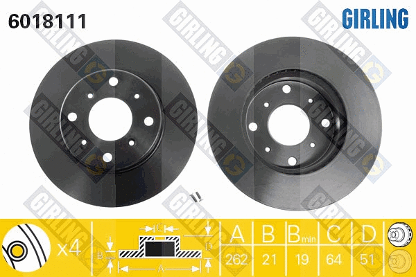 Disque de frein GIRLING 6018111