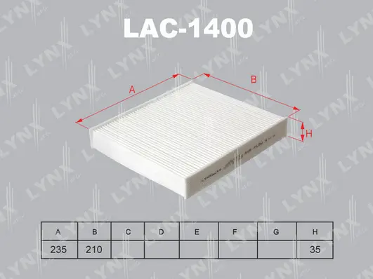 Filtre, air de l'habitacle LYNXAUTO LAC-1400