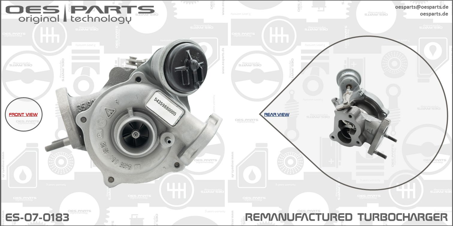 Turbocompresseur, suralimentation OES PARTS ES-07-0183