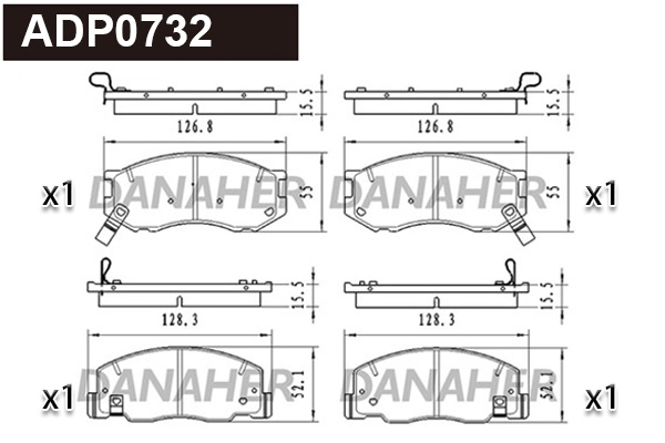Kit de plaquettes de frein, frein à disque DANAHER ADP0732