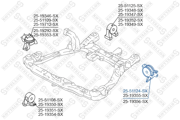 Support moteur STELLOX 25-51124-SX