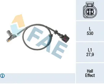 Capteur, vitesse de roue FAE 78295