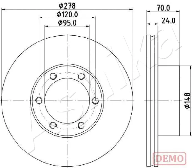 Disque de frein ASHIKA 60-00-0715C
