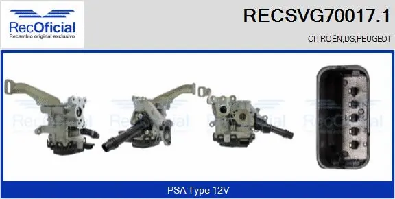 Vanne EGR RECOFICIAL RECSVG70017.1