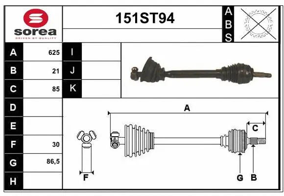 Arbre de transmission STARTCAR 151ST94