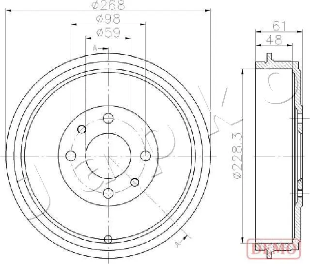 Tambour de frein JAPKO 560613C
