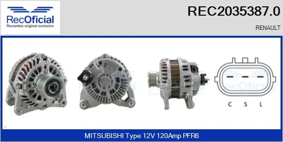 Alternateur RECOFICIAL REC2035387.0