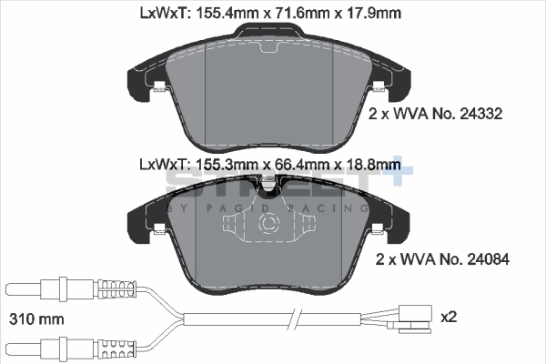 Kit de plaquettes de frein, frein à disque PAGID Racing T8069SP2001