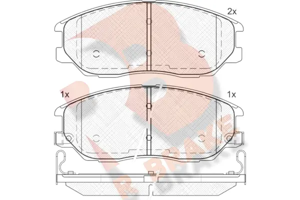 Kit de plaquettes de frein, frein à disque R BRAKE RB1714