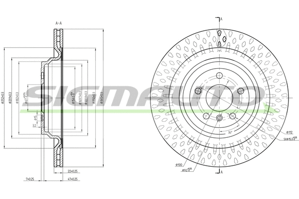 Disque de frein SIGMAUTO DBC630V