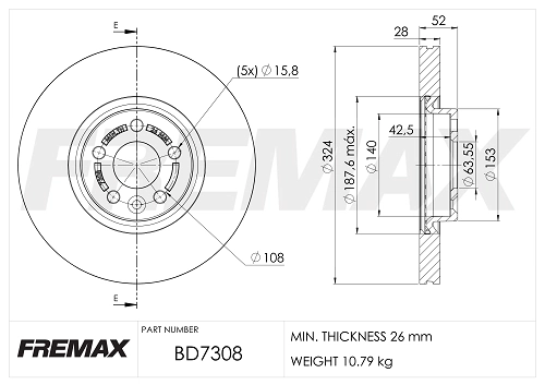 Disque de frein FREMAX BD-7308