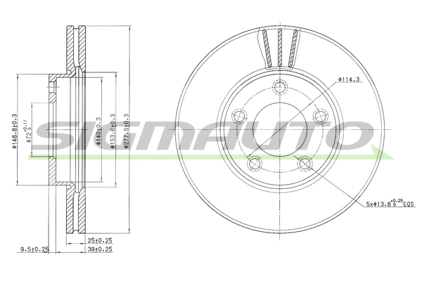 Disque de frein SIGMAUTO DBB311V