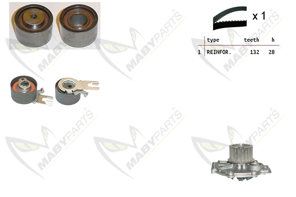 Pompe à eau + kit de courroie crantée MABYPARTS OBKWP0085