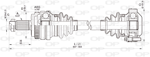 Arbre de transmission OPEN PARTS DRS6356.00