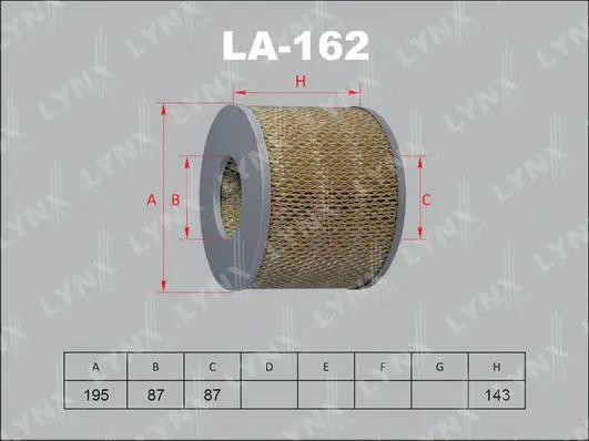 Filtre à air LYNXAUTO LA-162