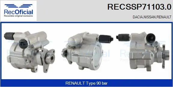 Pompe hydraulique, direction RECOFICIAL RECSSP71103.0