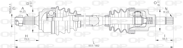 Arbre de transmission OPEN PARTS DRS6257.00