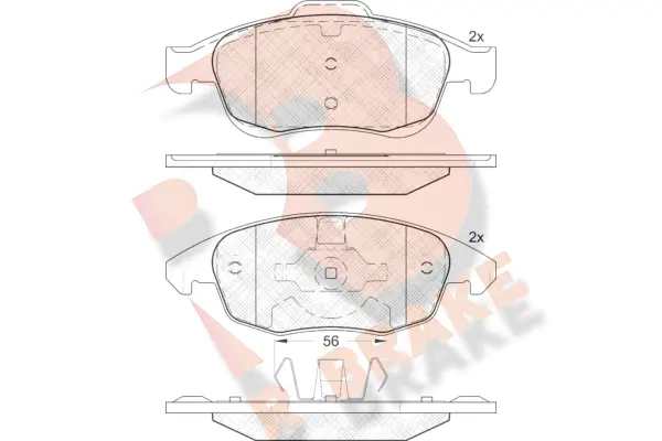 Kit de plaquettes de frein, frein à disque R BRAKE RB1852