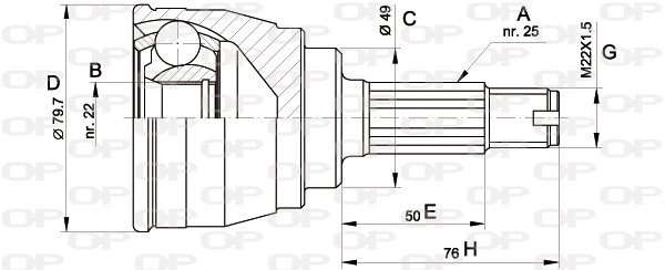 Jeu de joints, arbre de transmission OPEN PARTS CVJ5148.10