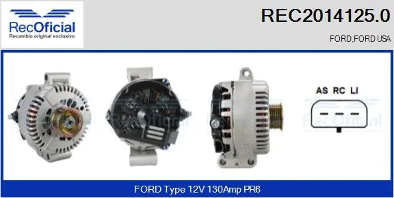 Alternateur RECOFICIAL REC2014125.0