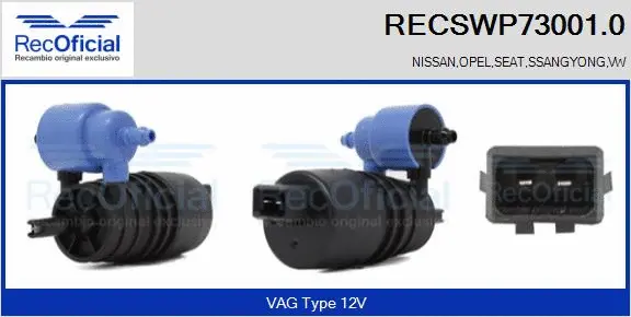 Pompe d'eau de nettoyage, nettoyage des vitres RECOFICIAL RECSWP73001.0