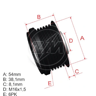 Poulie roue libre, alternateur ZM ZM 96.012.22