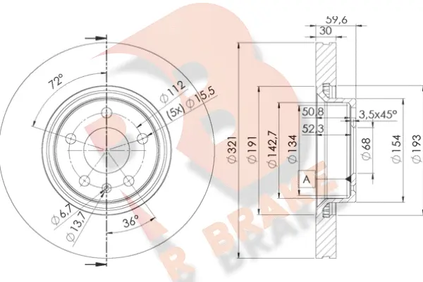 Disque de frein R BRAKE 78RBD24085