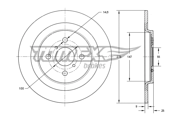 Disque de frein TOMEX Brakes TX 73-27