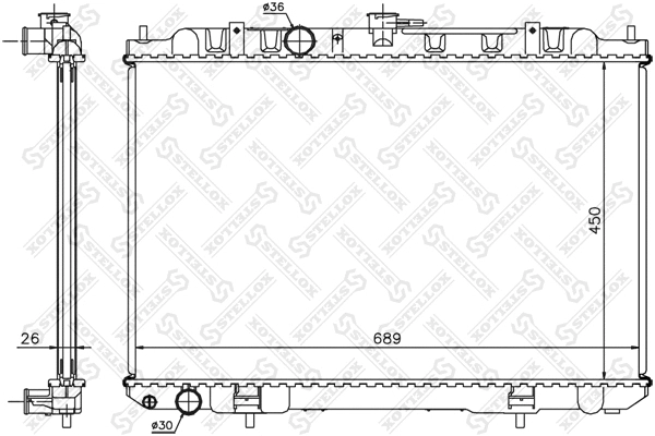 Radiateur, refroidissement du moteur STELLOX 10-26715-SX