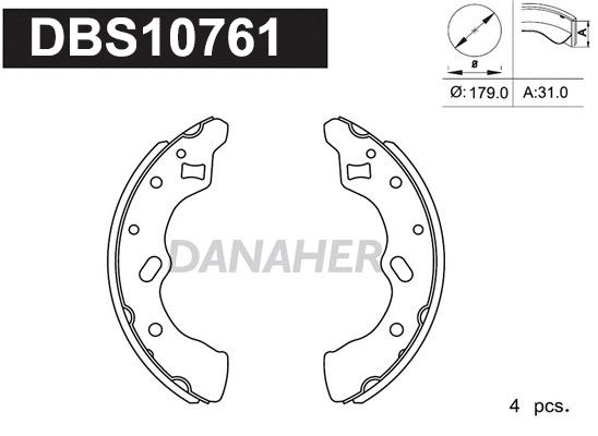 Jeu de mâchoires de frein DANAHER DBS10761