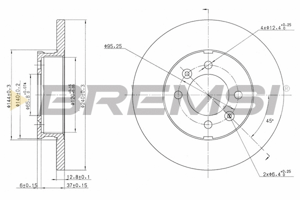 Disque de frein BREMSI CD6123S