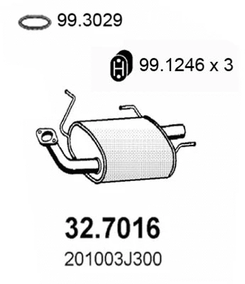 Silencieux arrière ASSO 32.7016