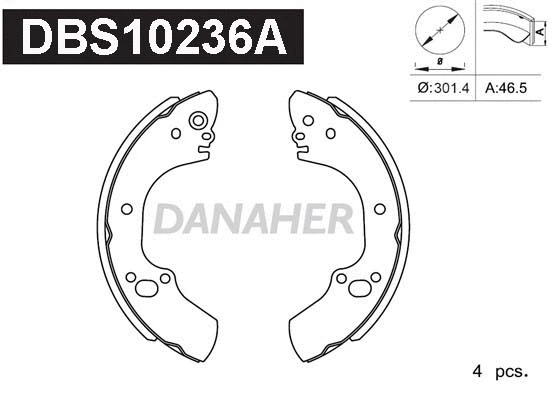 Jeu de mâchoires de frein DANAHER DBS10236A
