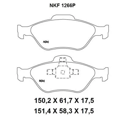 Kit de plaquettes de frein, frein à disque NAKATA NKF 1266P