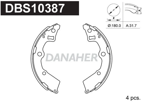 Jeu de mâchoires de frein DANAHER DBS10387